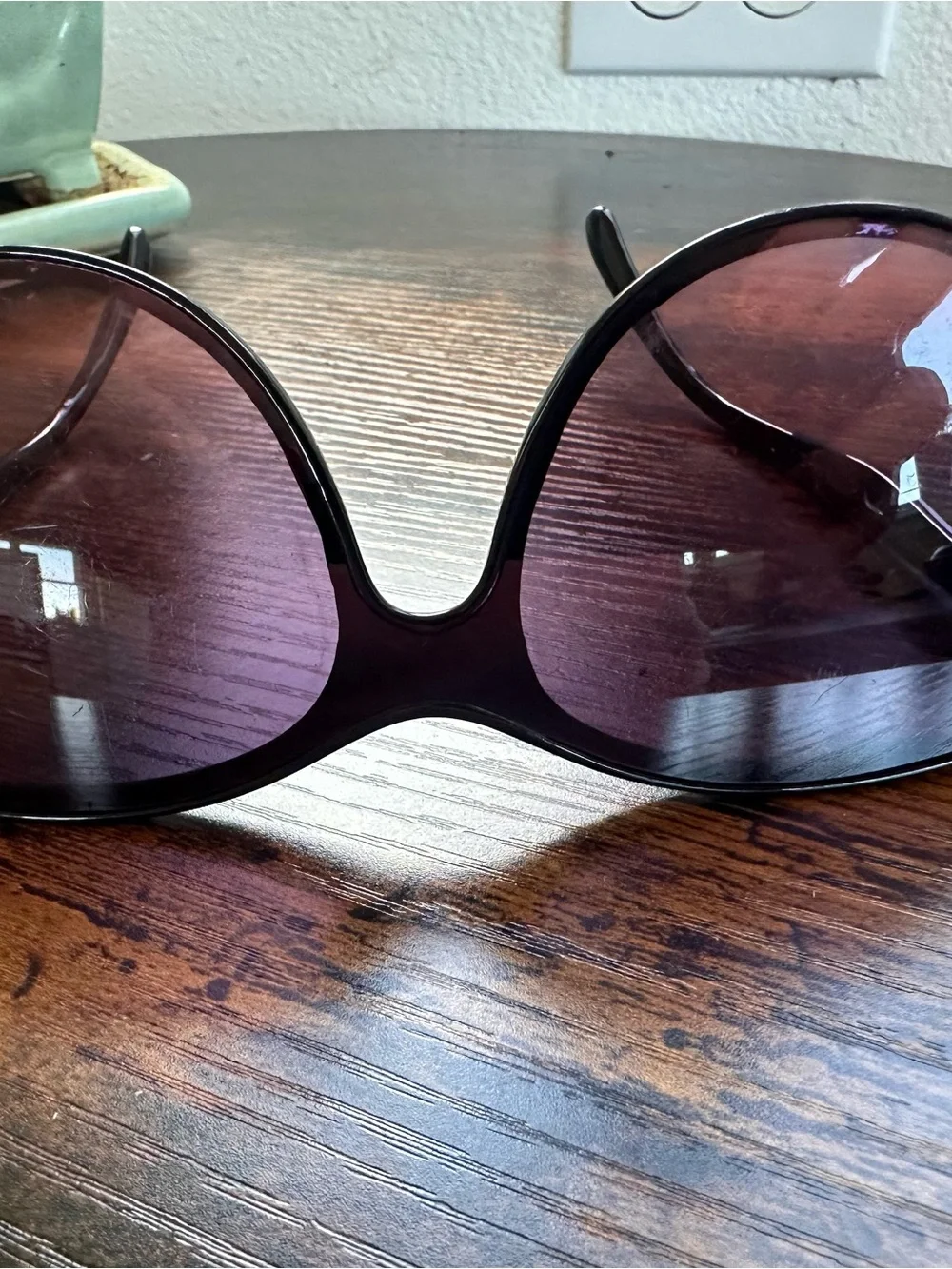 Nanette Lepore Black Frame Sunglasses with Gradient Purple Lenses - Women
